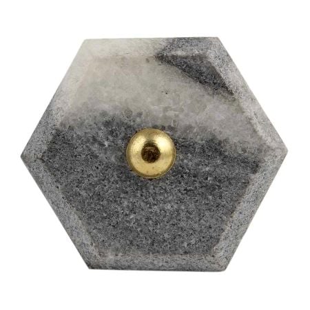 Grey Hexagon stone Cabinet knobs